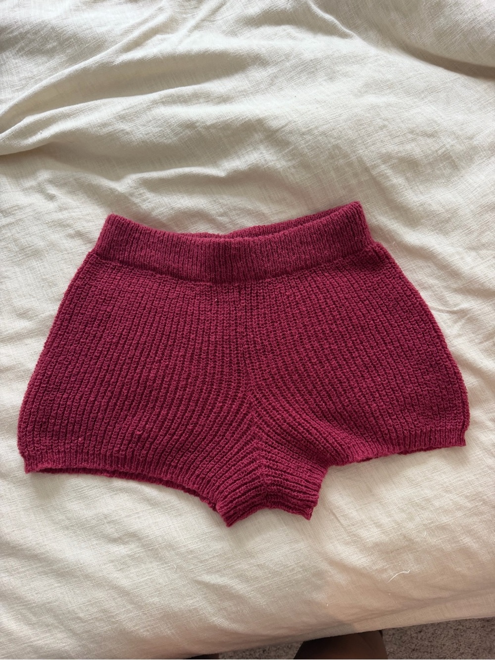 Knit High-Waist Maroon Women’s Short